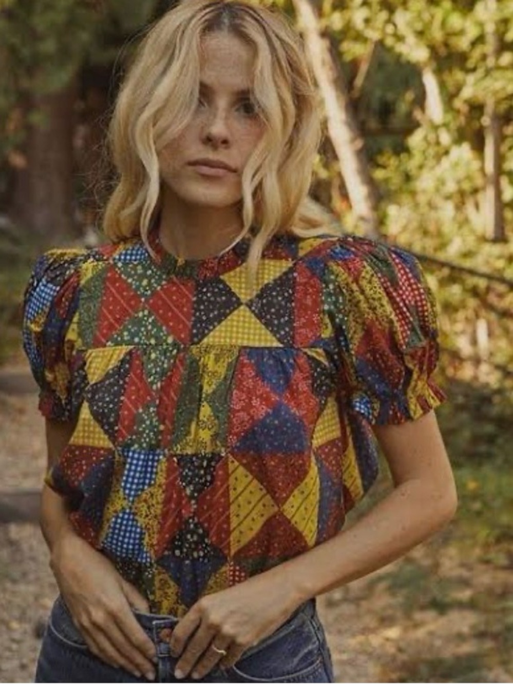 Doen Alida Multicolor Patchwork Top